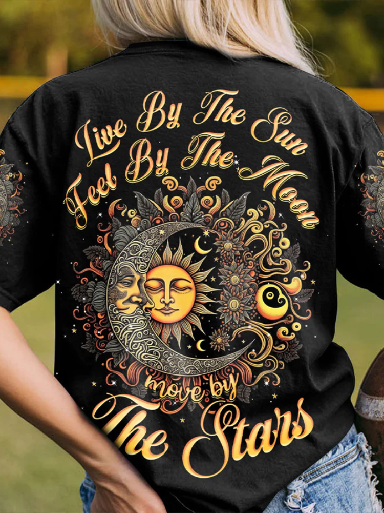 Live By The Sun Vintage All Over Print T-Shirt