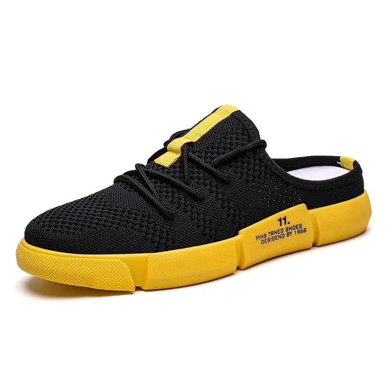 Susugrace Casual Men Half Shoes Hot Sale Home Slippers Outdoor Men Sandals Breathable Light Slip On Male Slippers Youth Fashion