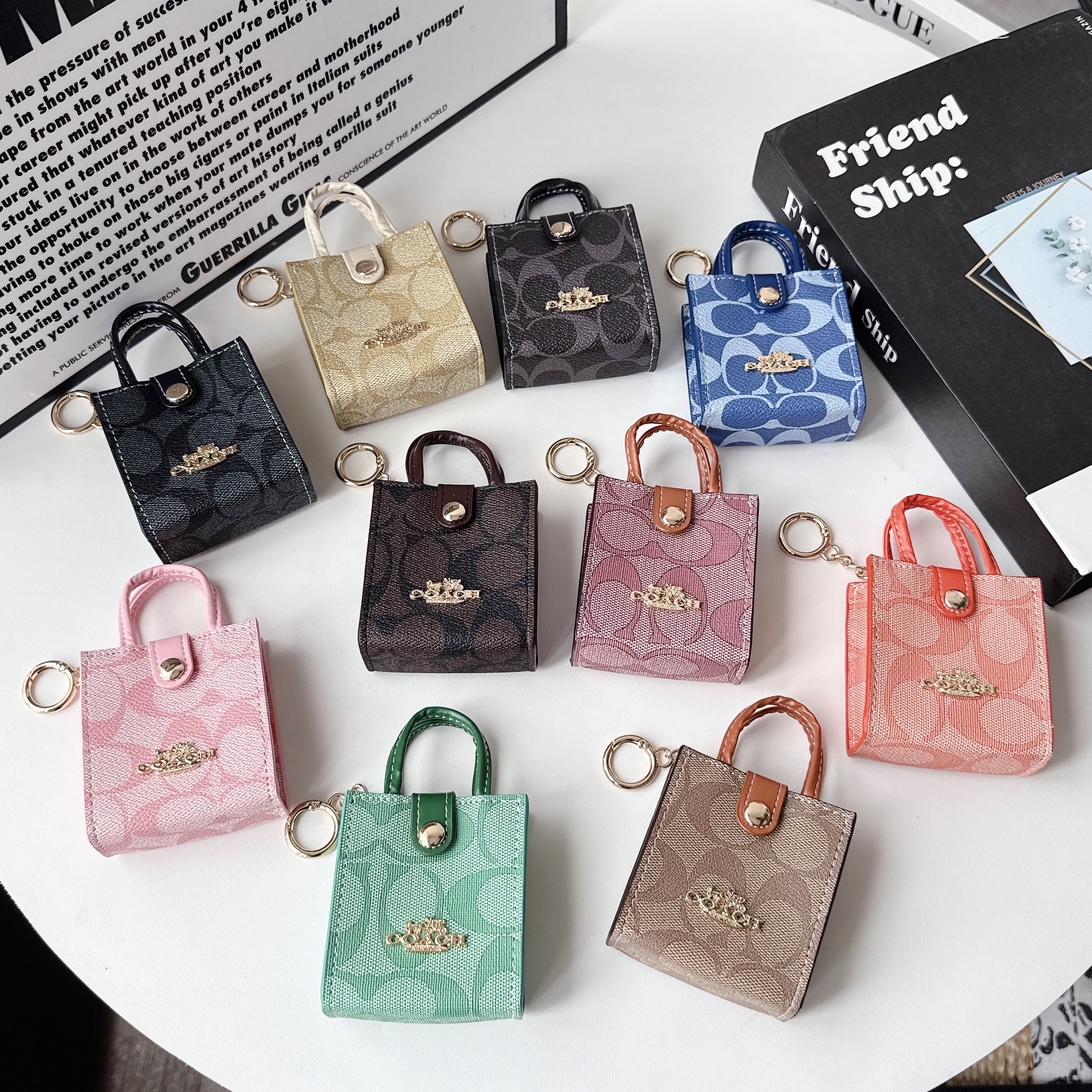Coach Monogram Mini Tote Earphone Case | Luxury Crossbody Airpods Galaxy Buds