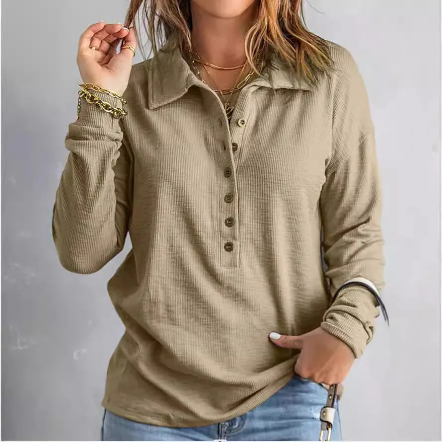 Churchf Churchf Color Sweater Women's Single Breasted Lapel Long Sleeve Loose Casual Bottom Jacket Autumn Winter New