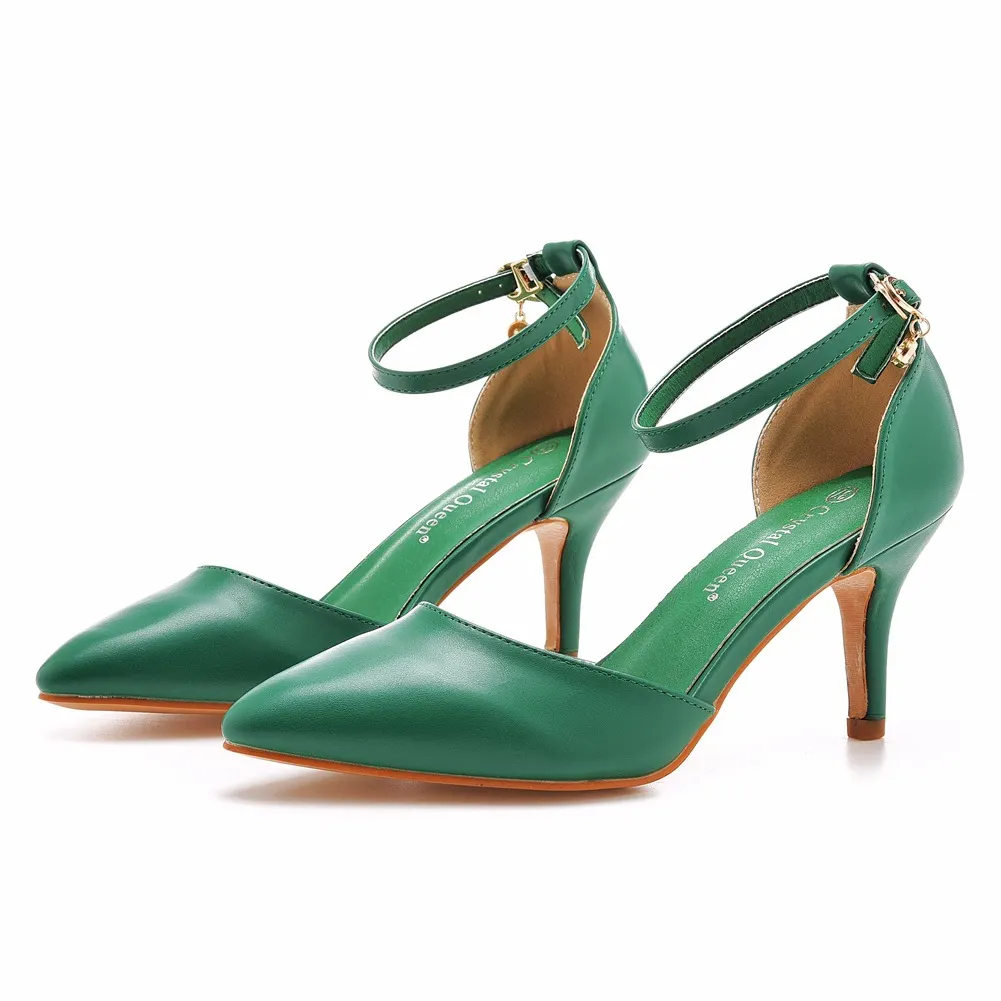 Breakj Breakj Cm Large-Size Sandals Fine-Heeled Pointed Sandals White Pointed Shoes Women's High Heels Wedding Shoes