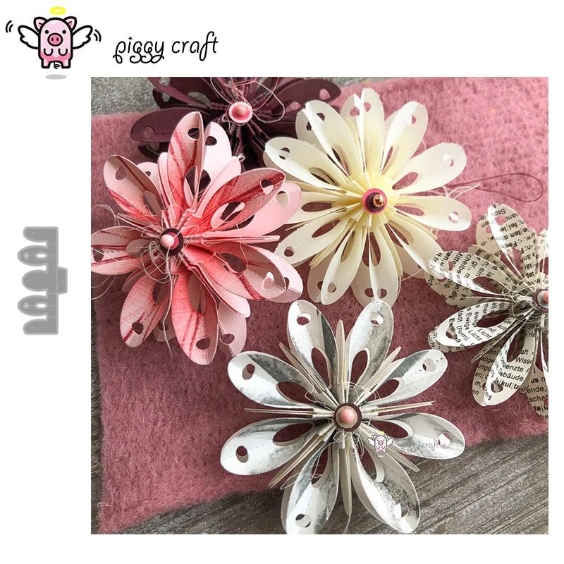 Piggy Craft metal cutting dies cut die mold Various folded flowers Scrapbook paper craft knife mould blade punch stencils dies