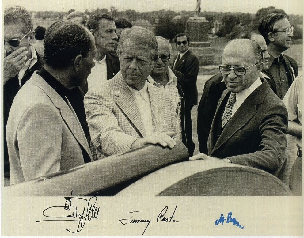 JIMMY CARTER / ANWAR SADAT / MENACHEM BEGIN Signed Photo Poster paintinggraph CAMP DAVID reprint