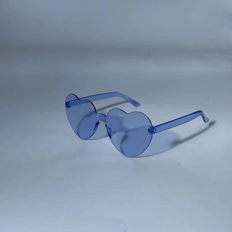 Transparent Jelly Color Love Sunglasses Men’s And Women’s Peach Heart Sunglasses Heart-shaped Conjoined Love Sunglasses