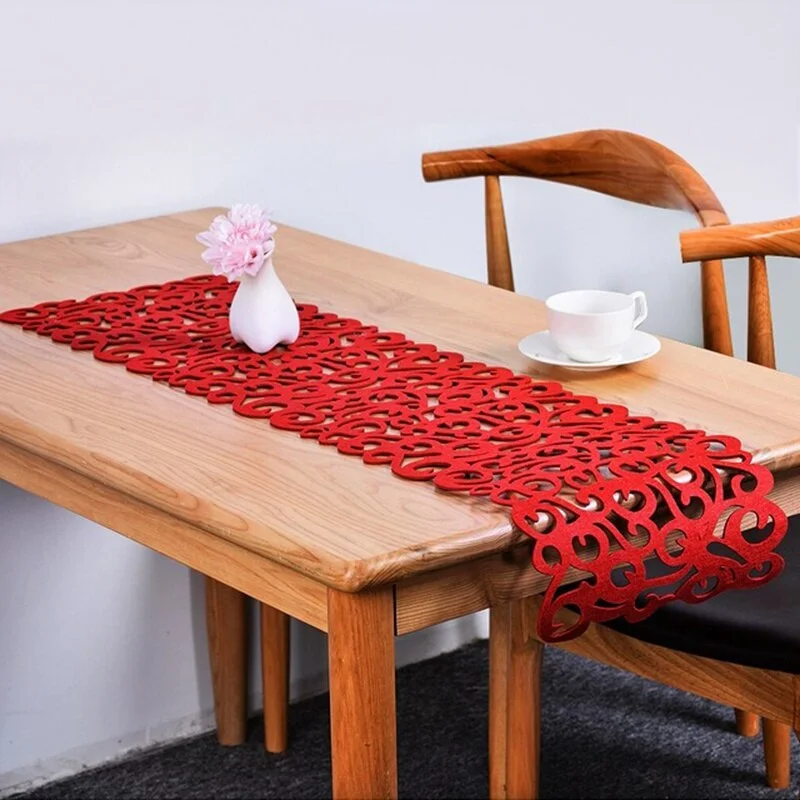 2020 Hollow Table Runners Felt Table Runners Modern Decorative Tablecover Durable Chemin De Table for Wedding Party