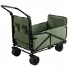 [US Local Warehouse] 2-in-1 Wagons Carts Foldable 440lbs Capacity Folding Chair Cart with All-Terrain Wheels Beach Wagon for  Sports Garden Camping (Green)