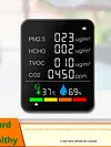 6 in 1 CO2 TVOC HCHO PM2.5 Detector LCD Digital Temperature Humidity Tester