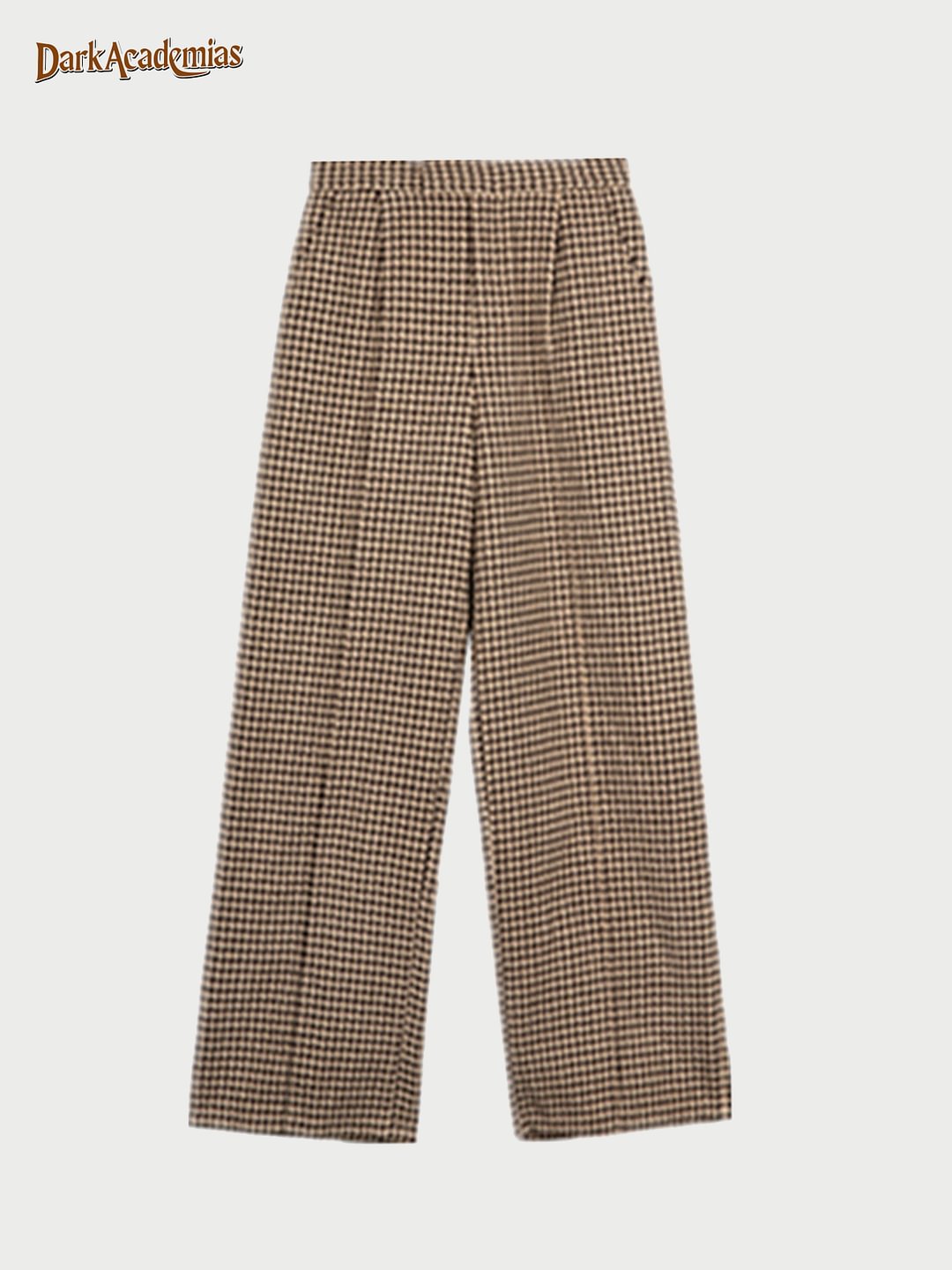 Vintage Houndstooth Wide-leg Pants