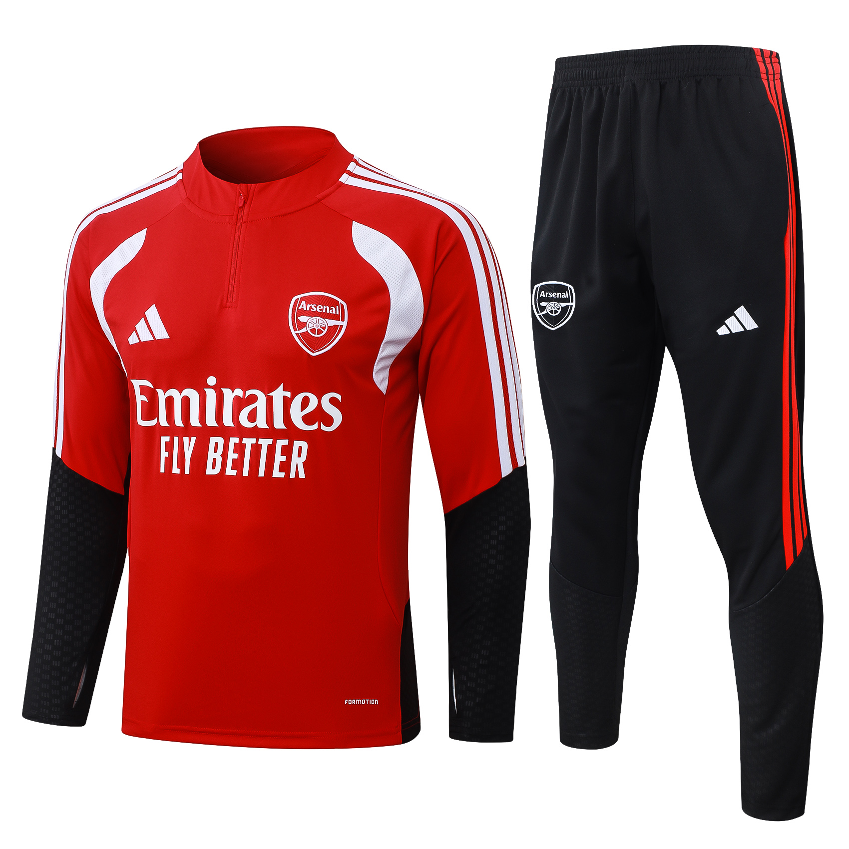 26/27 Arsenal Half-Pull Red Training Suit Jersey Set