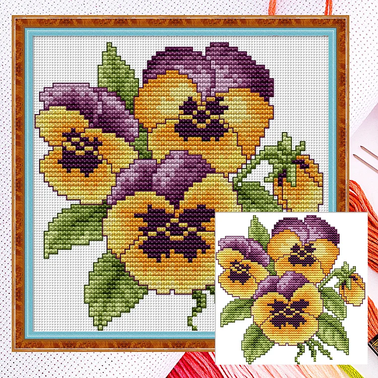 Joy Sunday Flower Of Happiness 14CT Counted Cross Stitch 17*17CM