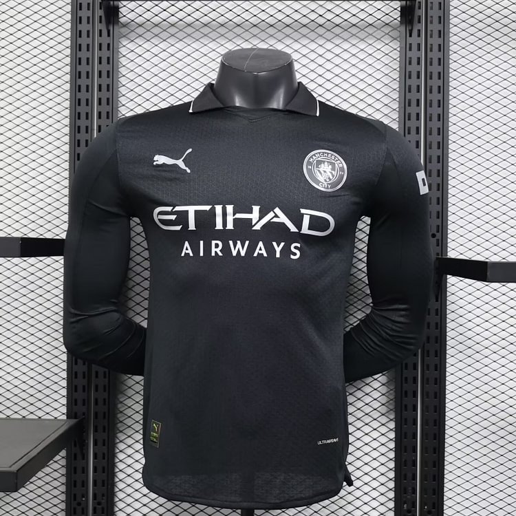 2025-26 Manchester City Second Away Match - Long Sleeve Black - Player Version