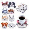 8pcs DIY Anti Slip Dog Coasters Stackable Creative for Tabletop Protection