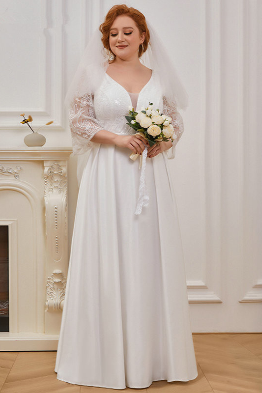 Gorgeous Plus Size Embroidery Wedding Dress Online - lulusllly