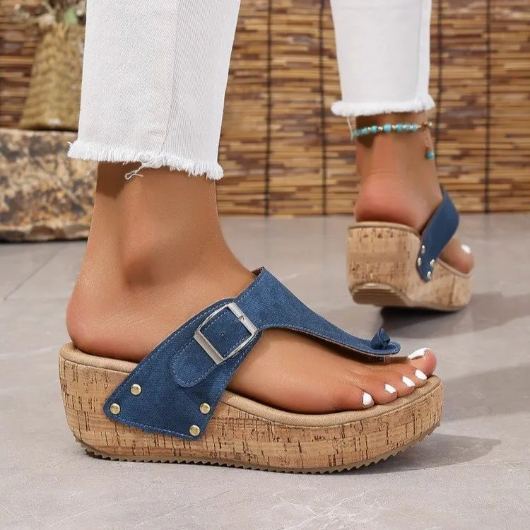 Breakj Breakj Thick-Soled Women's Shoes In The Summer Of 2025 Large-Size Wish Slopes And Women's Toe Slippers