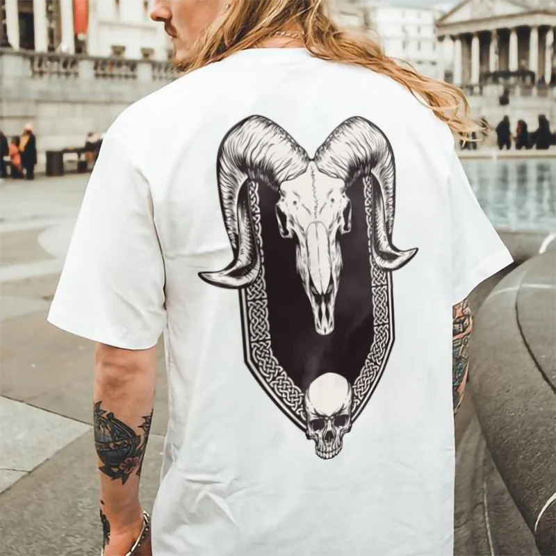 Baphomet illustration printed cozy t-shirt -  UPRANDY