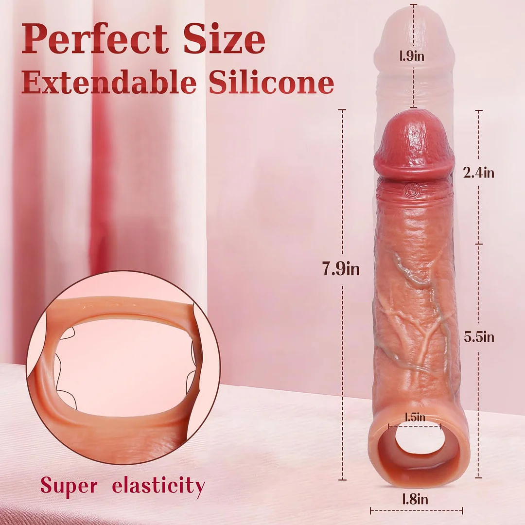 Penis Sleeve Cock Sleeve Vibrator Remote Control Elastic Penis Ring To Enlarge For Men Couples