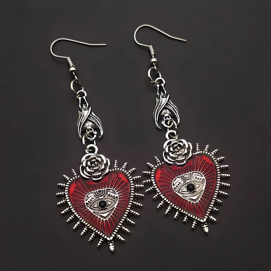 Blood Rose Earrings