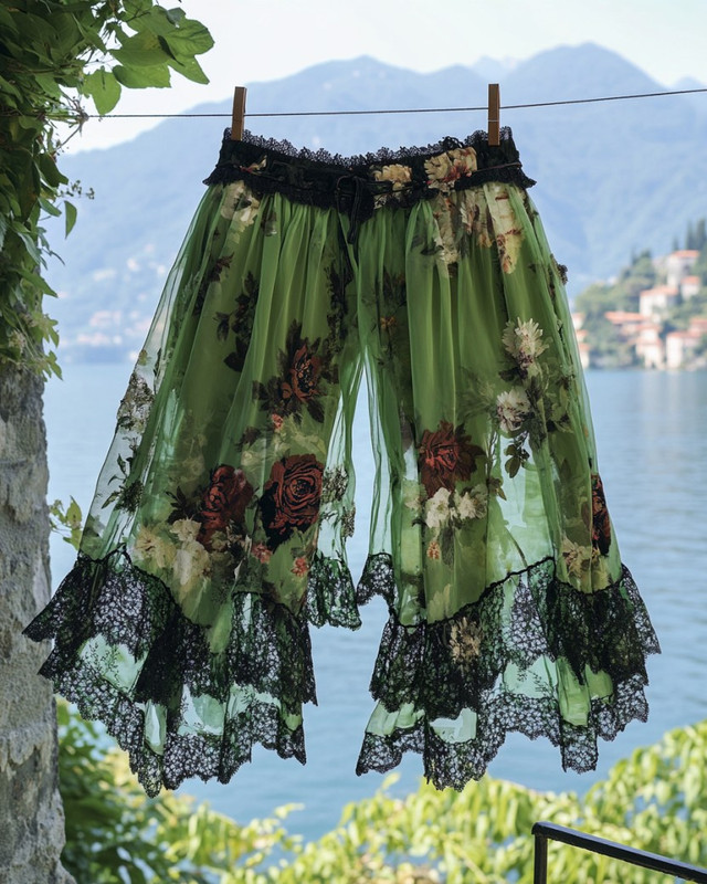 Summer Vacation Ruffle Lace Chiffon Shorts 2e8e