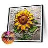 4pcs 5Diamond Painting -DIY Round Drill Flowers in The Wall