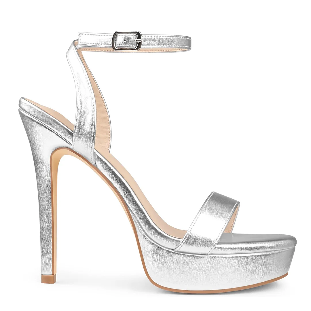 130mm Open Toe Platform Sandals Ankle Strap High Heel Matte Summer Shoes-MERUMOTE