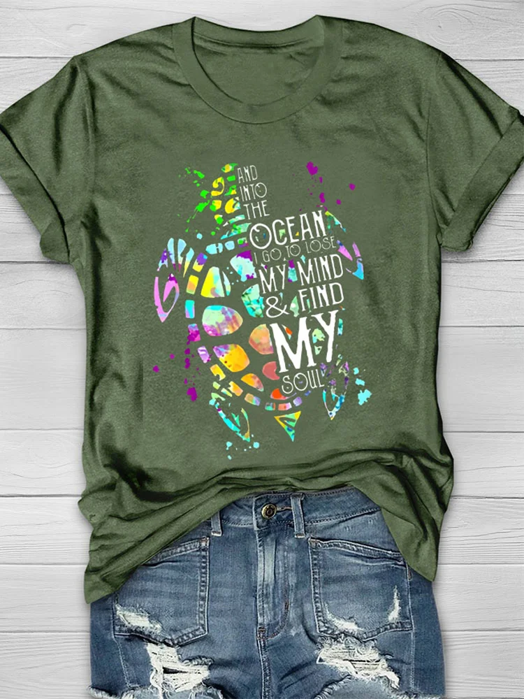 Eagerlys  Into The Ocean I Find My Soul Turtle Unisex T-shirt Eagerlys