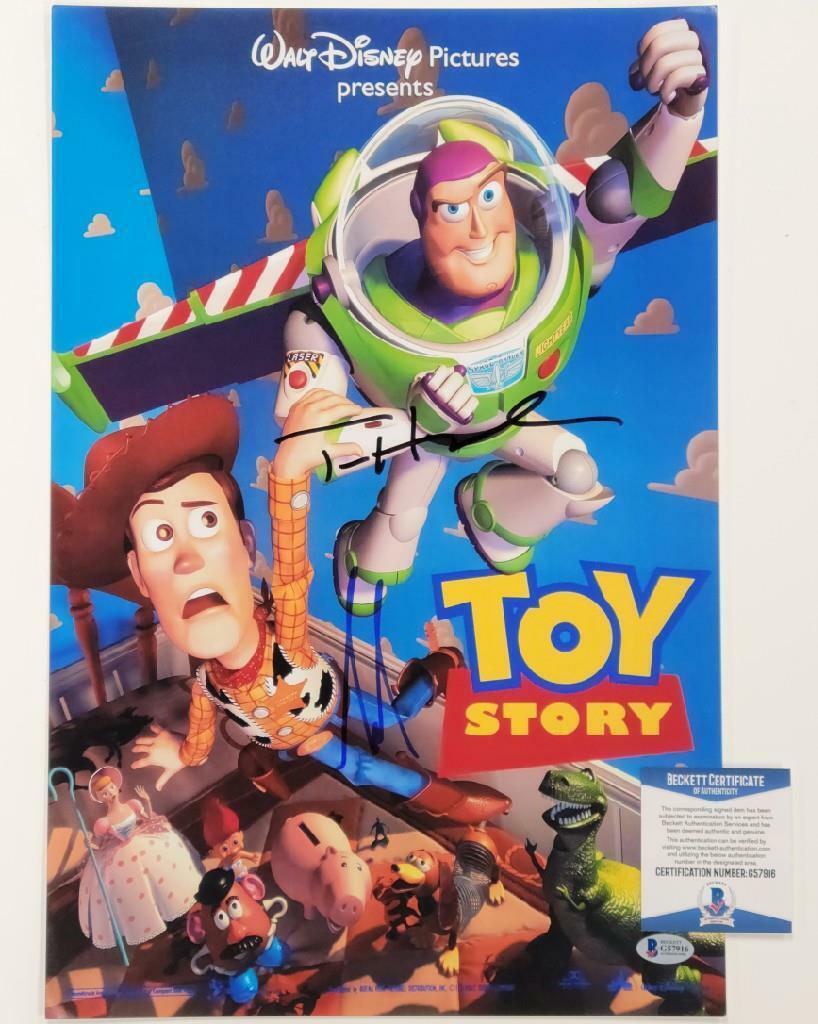 Tom Hanks & Tim Allen signed Toy Story 12x18 Movie Poster Photo Poster painting BAS COA Beckett