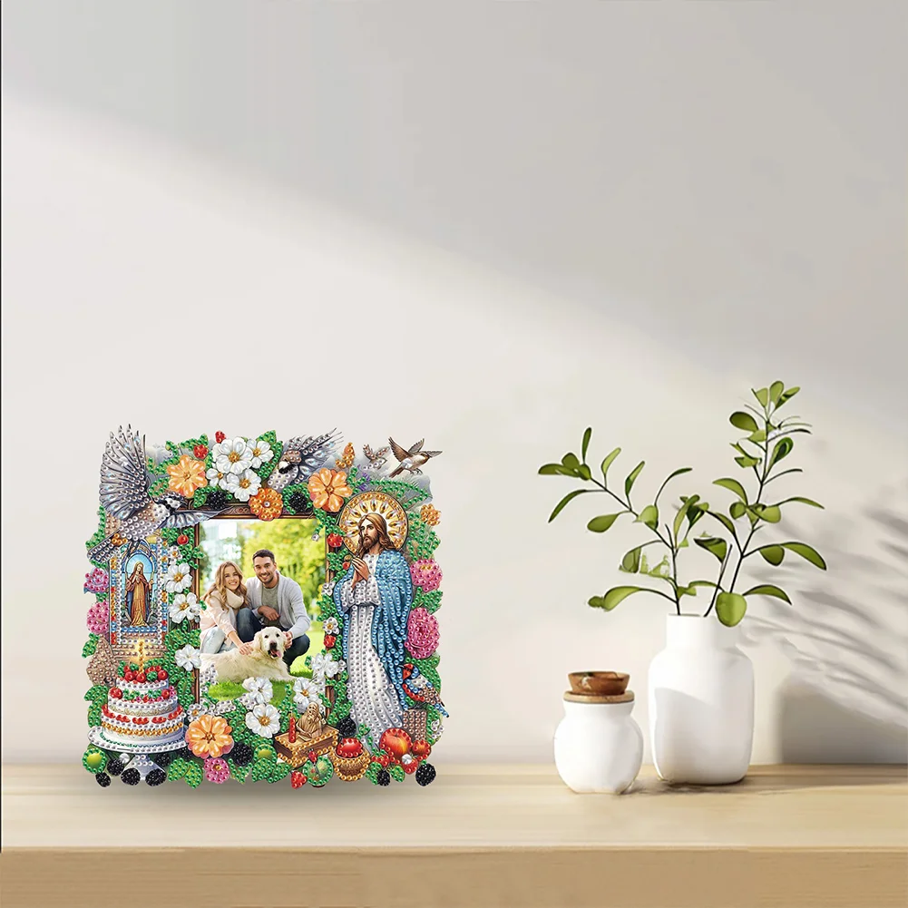 5D DIY Faith Acrylic Special Shape Rhinestone Tabletop Photo Frame Kit