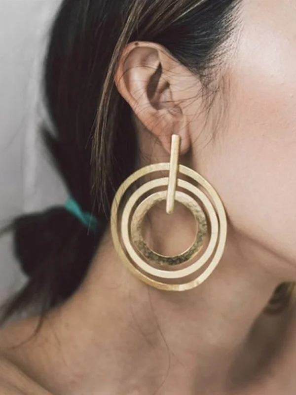 Arealook Personality Trend Women's 3 Circle Earrings