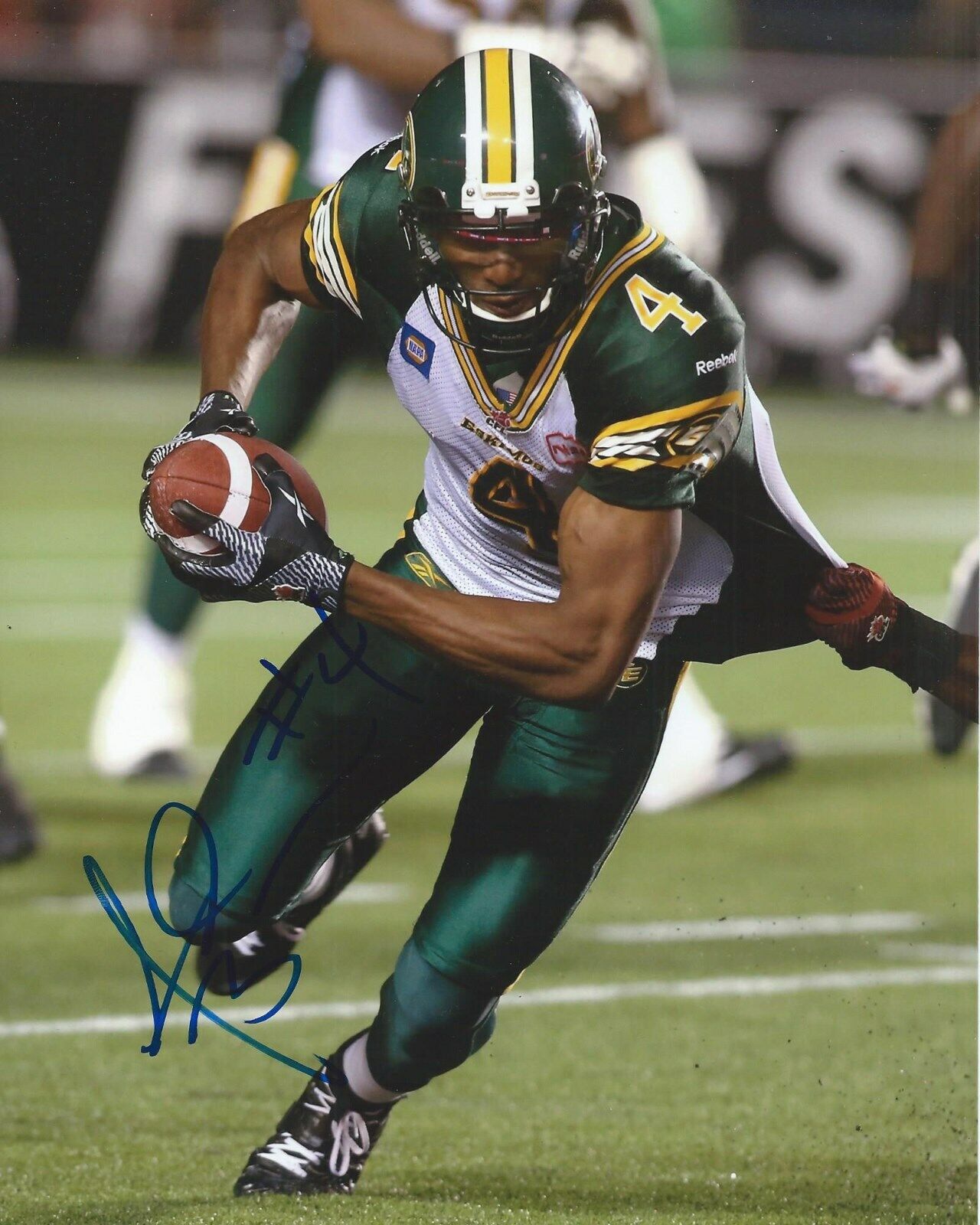 Adarius Bowman Signed 8x10 Photo Poster painting Edmonton Eskimos Autographed COA