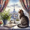 Cat By The Window-11CT Stamped Cross Stitch 40*40cm/15.75*15.75in tapestrymarket