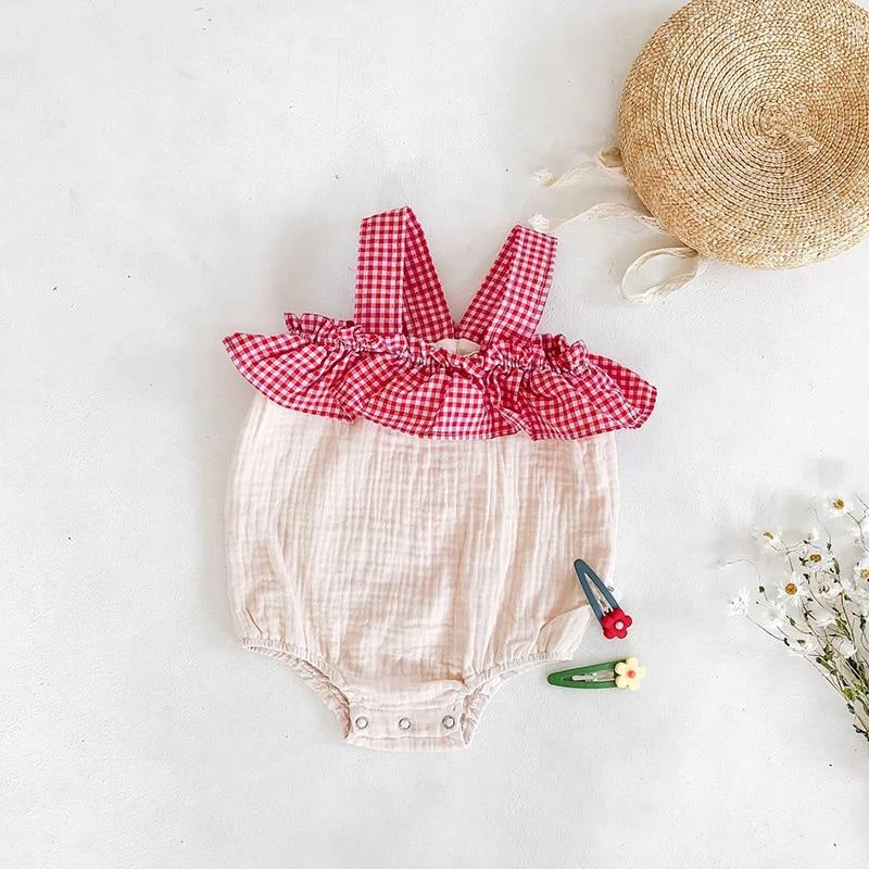 Summer Plaid Baby Bodysuits and Blouse 2 pcs New 2020 Fashion Baby Clothing Little Pumpkin Infant Girls Boys Clothes Set