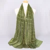 Golden Sequins Stripe Lines Shawl Breathable Hijab Scarf
