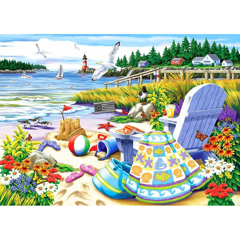 Diamond Painting - Full Round/Square Drill - Seaside Scenery(30*40 - 50*60cm)