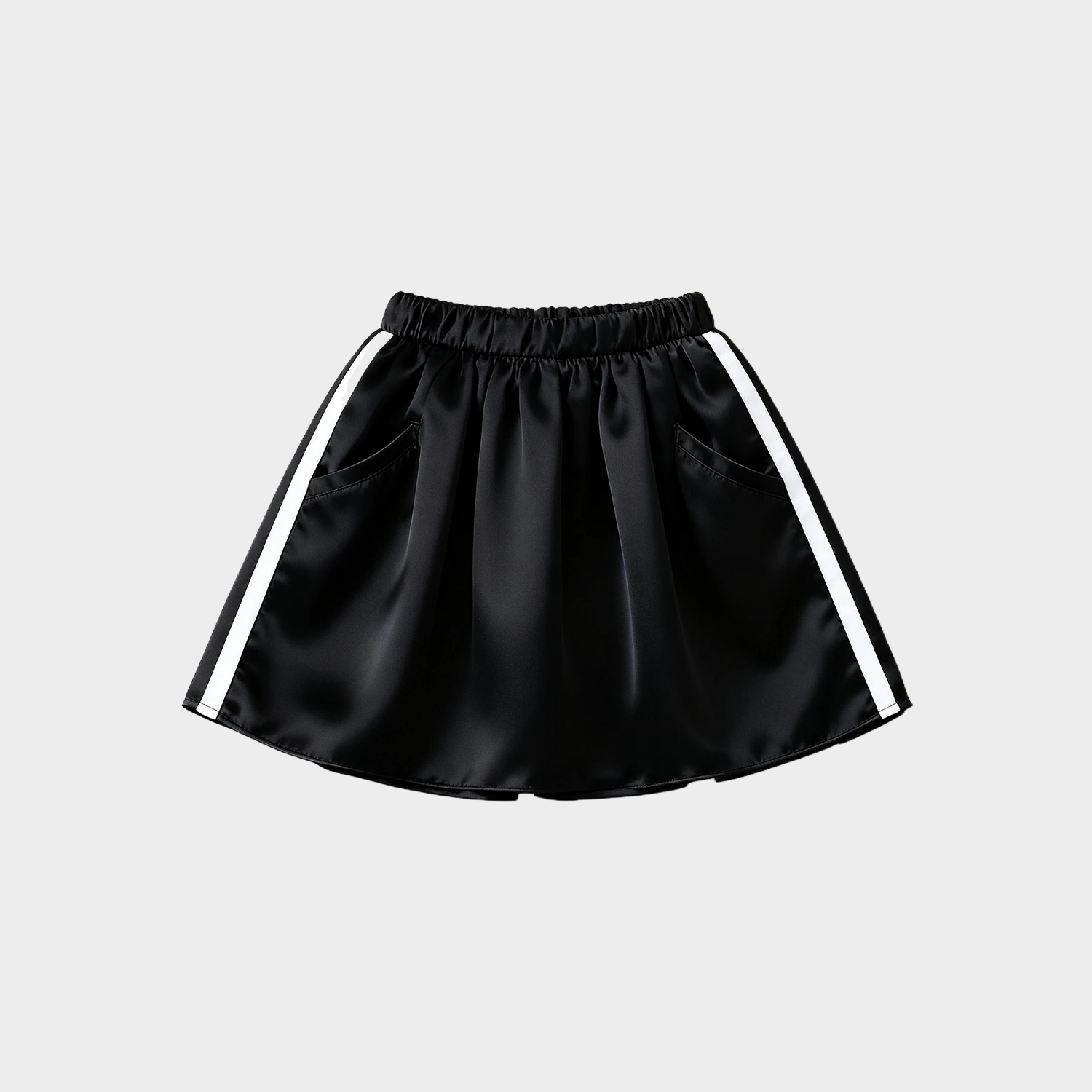 Chic Contrast-Trim Silk Baby Girl Skirt REAL SILK LIFE