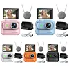 Compact Panoramic Action Camera Anti-Shake WiFi Mini Sports Camera 2.0in Flip Screen with Magnetic Neck Strap for First-person View Shooting