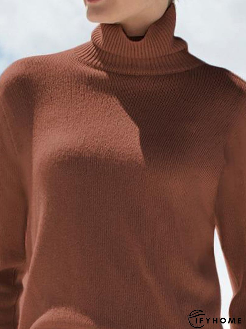 Coffee Casual Shift Cotton Tunic Sweater Knit Jumper | IFYHOME