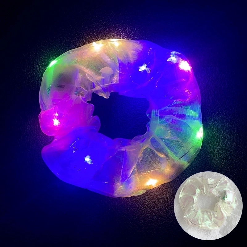 Halloween Novelty Women’S Solid Color Artificial Crystal Luminous Hair Tie