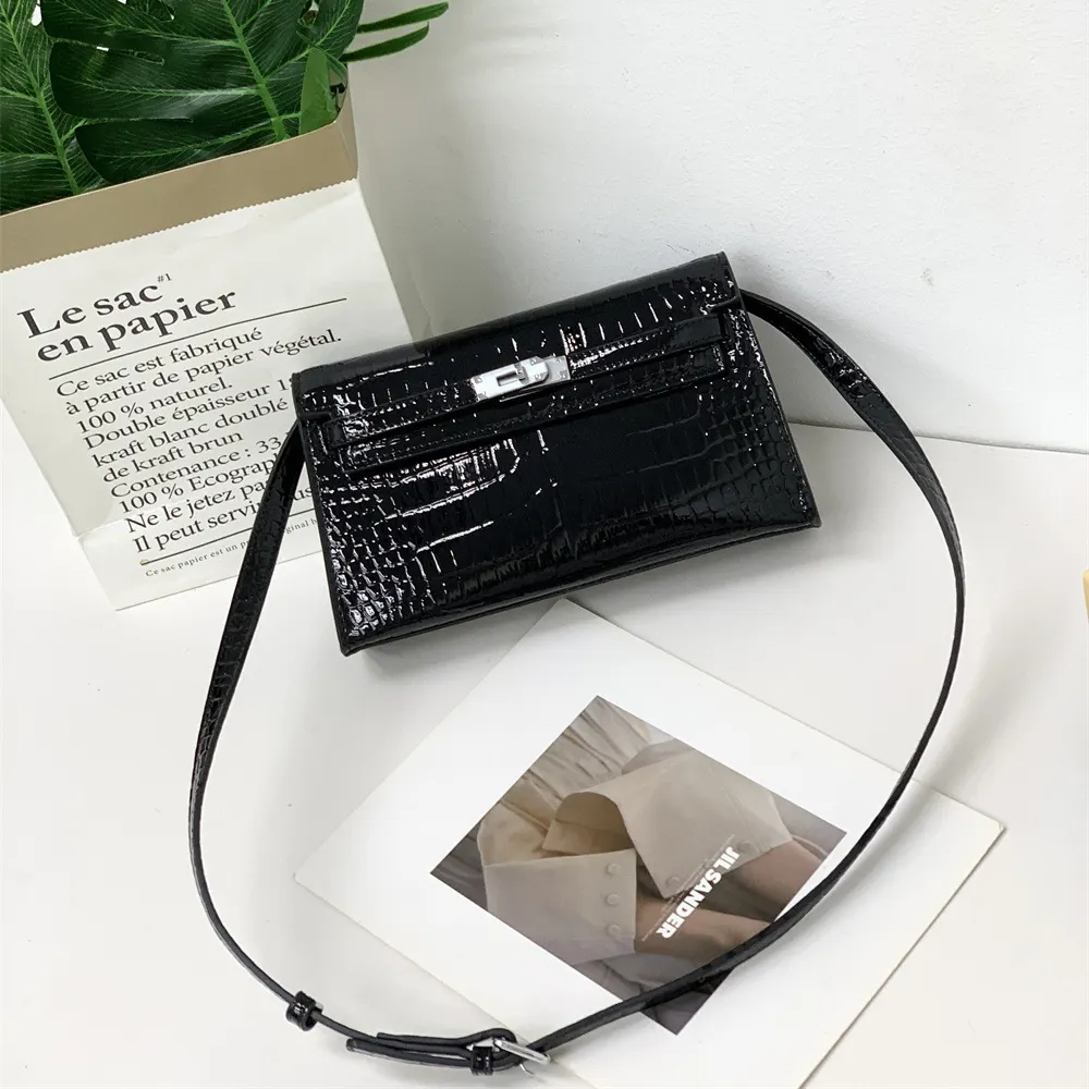 Armpit bag fashionable crocodile pattern KellyBags shoulder handbag women's shoulder bag-vocosishoes