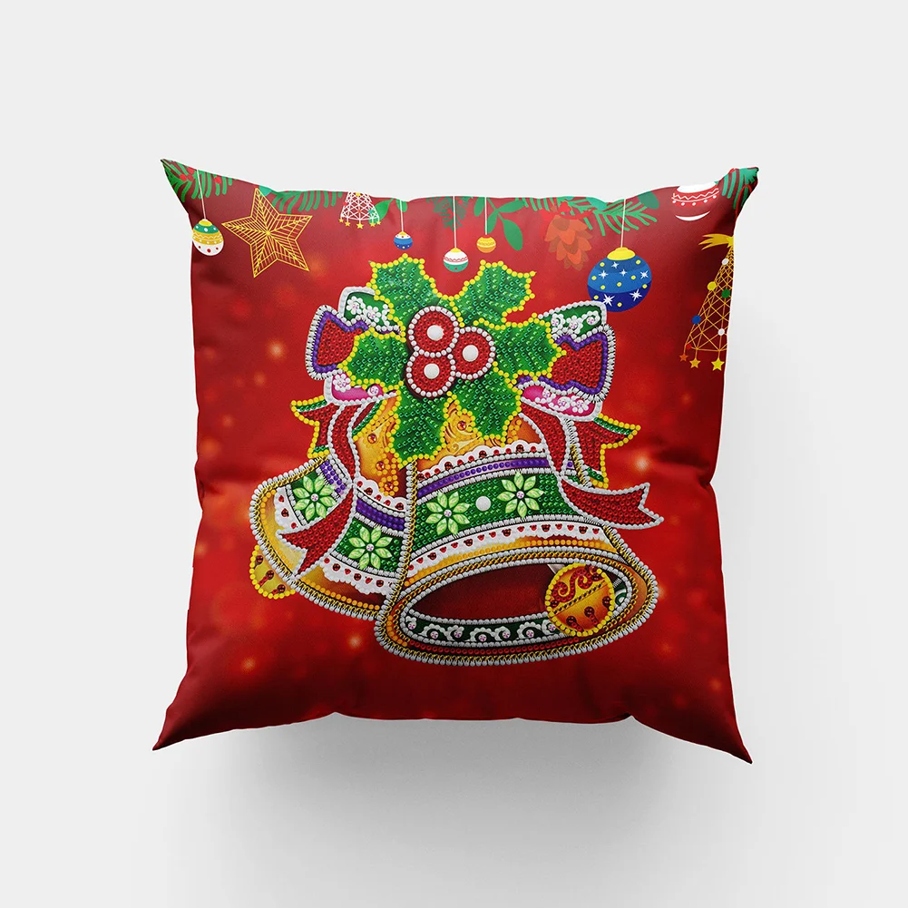 DIY Diamond Painting Pillow Case - Christmas Bell(30*30cm)(Single Side)