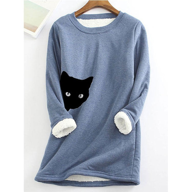 Women Long Sleeve V-neck Graphic Floral Printed Top
