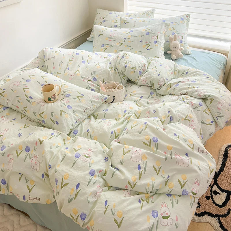 LANFUBEISI Skin-friendly Duvet Covers Cartoon Style Bed Covers funda nordica Soft Comforter Covers Adults/Kids Quilt Cover(No Pillowcase) LANFUBEISI