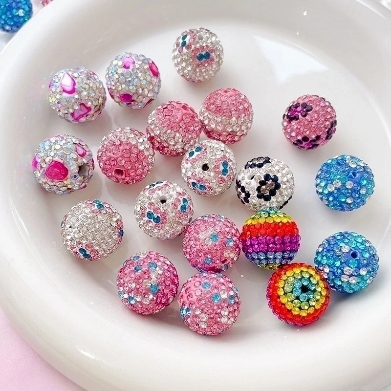 1 Piece Diameter 16mm Hole 2~2.9mm Copper Rhinestones Round Beads