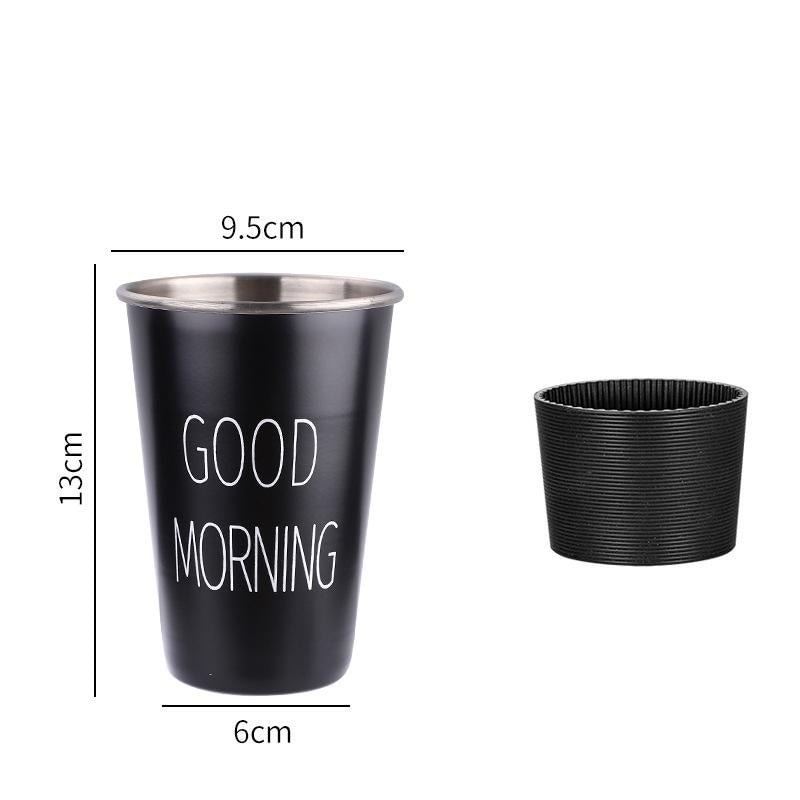 Coffee Cups-Letter Slogan-Good Morning Letter Printed