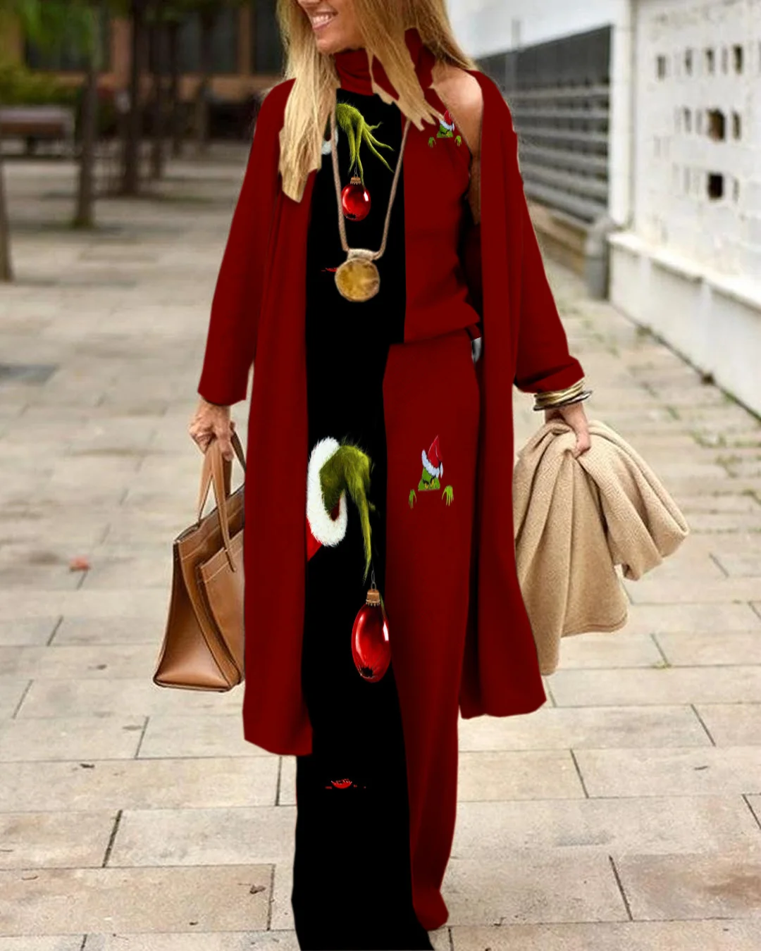 Herringbone Sweater Three-Piece Suit a3a6