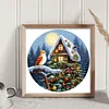 >SALE<Full Embroidery Eco-cotton Thread 11CT Printed Xmas Cottage Cross Stitch 40x40cm