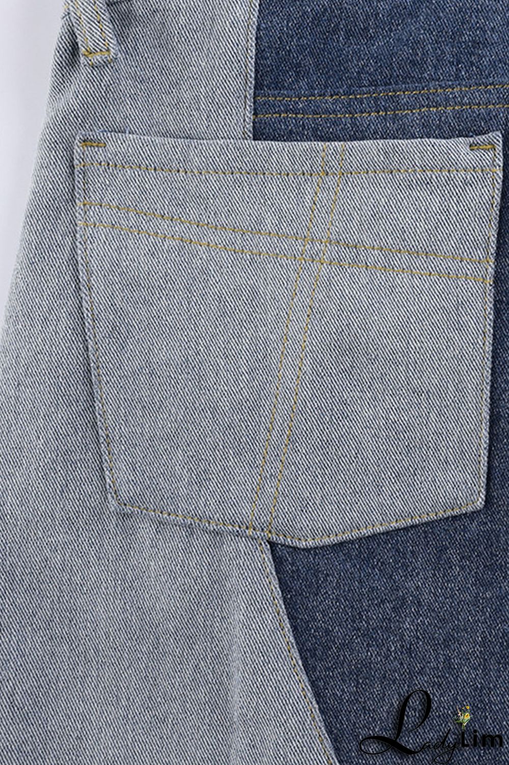 Blue Casual Street Solid Split Joint High Waist Denim Jeans