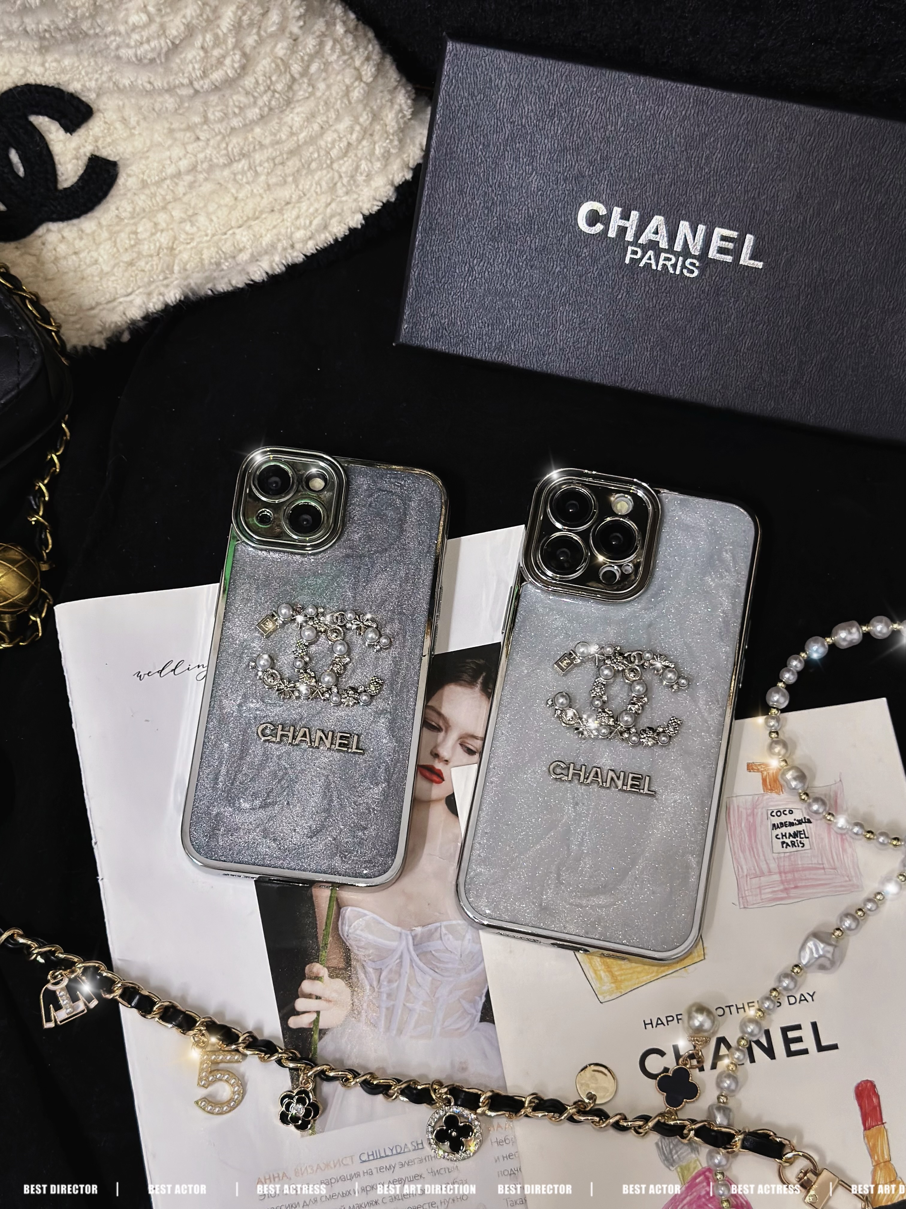 Premium Letter Logo Chanel Plating Drop Protection Phone Case