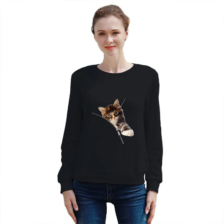 Women's Pullover Cat Cute  customized, personalized, gift