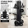 [US Local Warehouse] Vertical Gym Organization for Home Gym Storage Organizer Rack with Lat and Curl Bar Revolving Bars Workout Equipment Storage for 36 Handles & Straps Home Accessories Organization