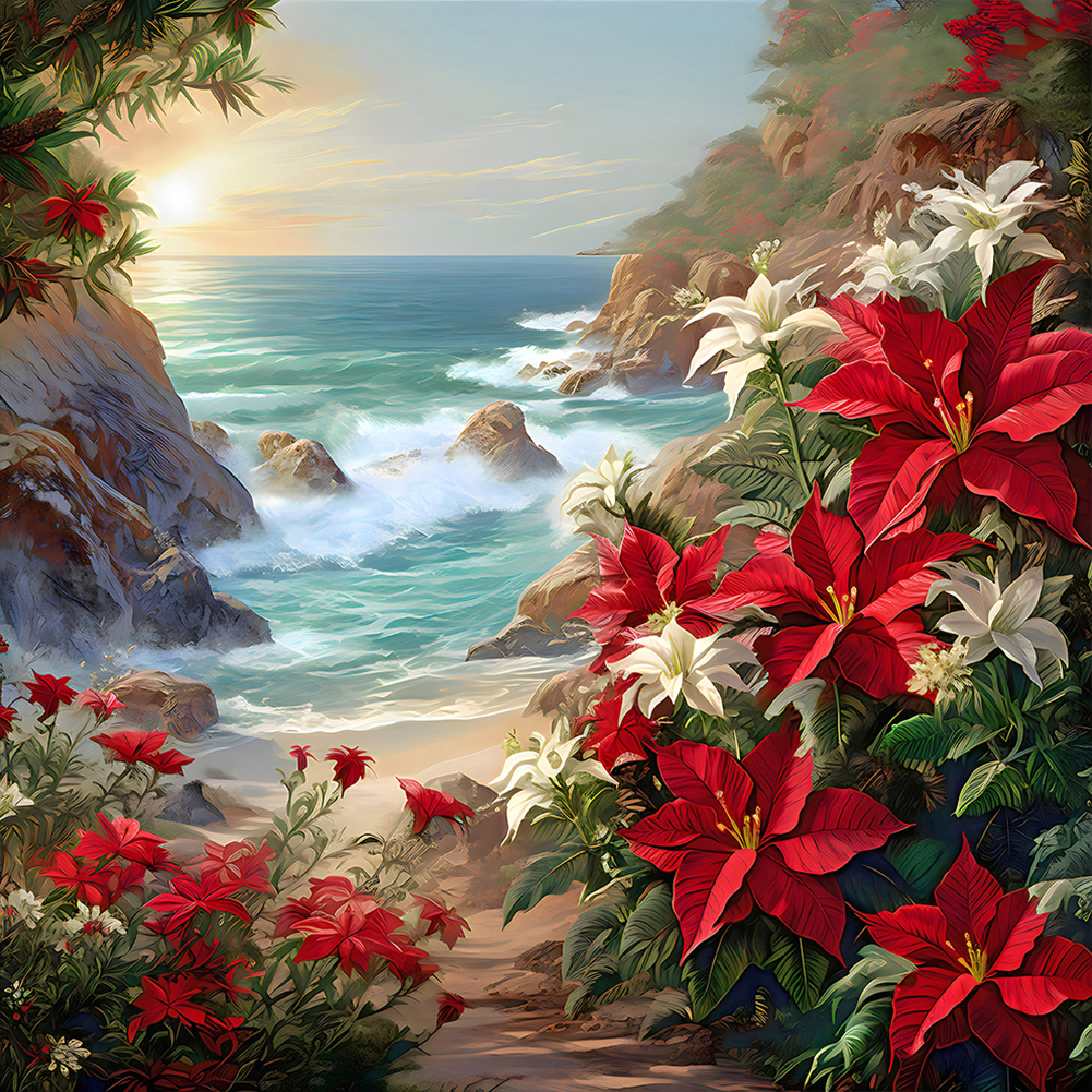 5d-diy-full-round-drill-diamond-painting-christmas-poinsettia-wave